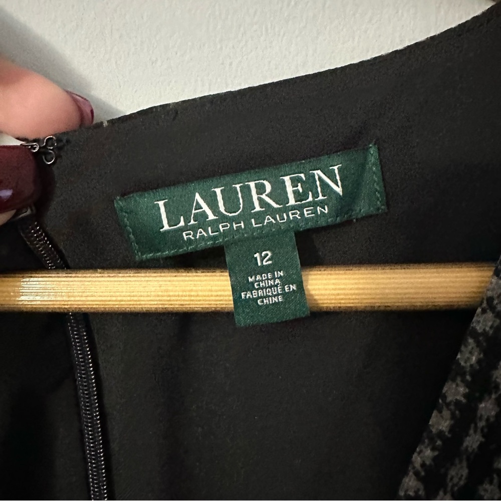 Lauren Ralph Lauren Plaid Wrap Midi Dress Size 12 Dark Academia Chic Patchwork - Picture 8 of 15